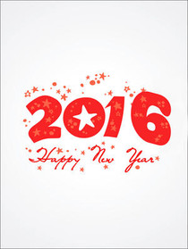 2016 Happy New Year Greeting Card