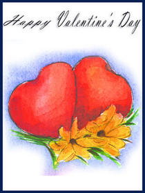 Happy Valentine's Day Hearts & Flowers