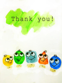 Thank You Colorful Characters Card