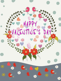 Happy Valentine's Day Floral Wreath