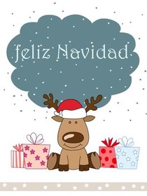 Feliz Navidad Reindeer Christmas Card