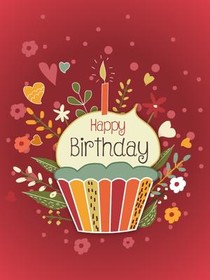 Happy Birthday Cupcake Card