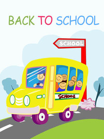 Back to School Bus Greeting Card