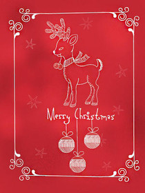 Merry Christmas Reindeer Ornament Card