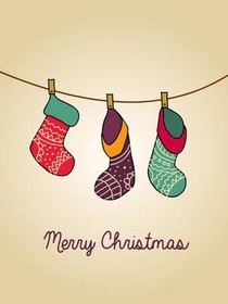 Festive Stockings Christmas Card