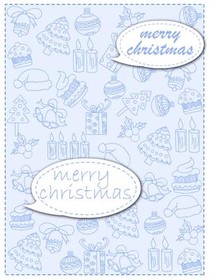 Blue Christmas Icons Greeting Card