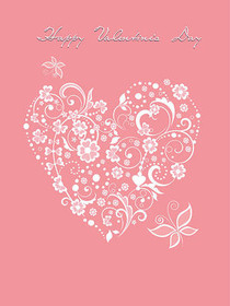 Happy Valentine's Day Floral Heart