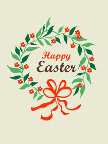Happy Easter Wreath Greeting Card
