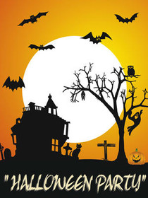 Halloween Party Silhouette Card