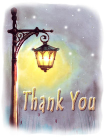 Winter Thank You with Vintage Lamp