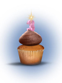 Birthday Cupcake with Pink Candle