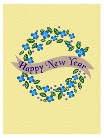 Happy New Year Wreath Card