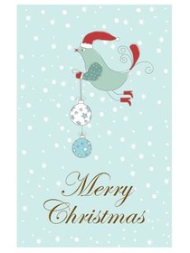 Festive Bird with Ornaments Christmas Card