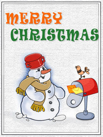 Merry Christmas Snowman Greeting Card