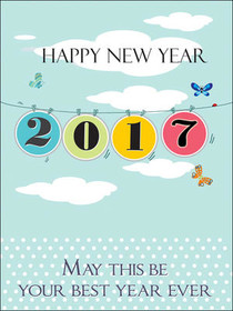Happy New Year 2017 Greeting Card