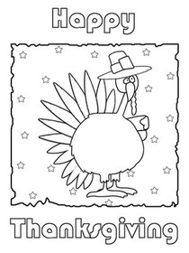 Happy Thanksgiving Turkey Coloring Card