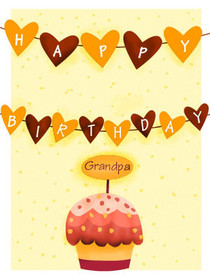 Happy Birthday Grandpa Cupcake Card