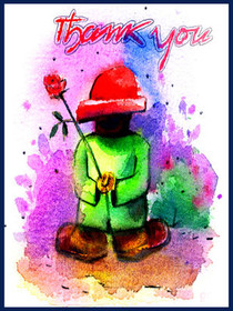 Colorful Watercolor Thank You Gnome