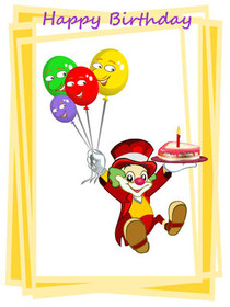 Happy Birthday Monkey with Balloons