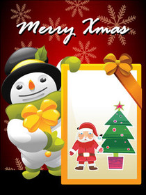 Merry Xmas Snowman Greeting Card