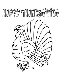 Happy Thanksgiving Turkey Coloring Card