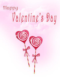 Happy Valentine's Day Lollipop Hearts