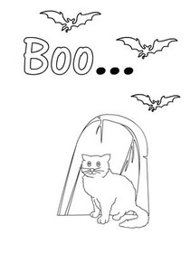 Halloween Cat in Tent Boo Card