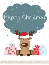 Happy Christmas Reindeer Greeting Card