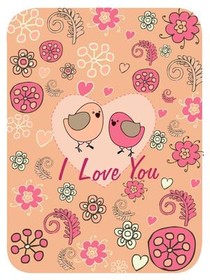 I Love You Birds Floral Greeting Card