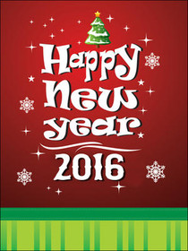 Happy New Year 2016 Christmas Card