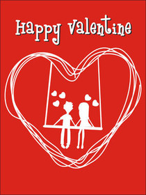 Happy Valentine Couple in Heart