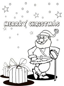 Merry Christmas Santa Coloring Card
