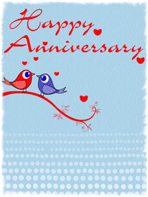 Happy Anniversary Love Birds Card