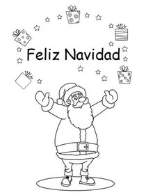 Feliz Navidad Santa Coloring Card