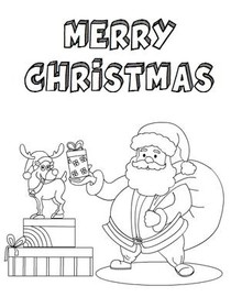 Merry Christmas Santa Coloring Card