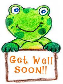 Cute Frog Get Well Soon Card