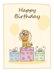 Happy Birthday Puppy with Presents