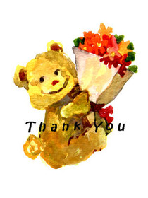 Thank You Teddy Bear with Flowers
