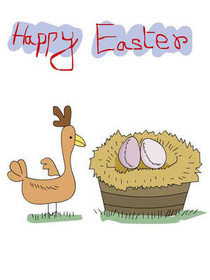 Happy Easter with Bunny and Nest