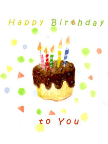 Colorful Birthday Cake Greeting Card