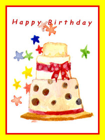 Colorful Birthday Cake Greeting Card