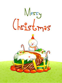 Merry Christmas Snowman Greeting Card