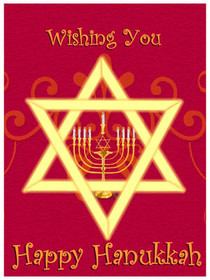 Happy Hanukkah Star of David Card