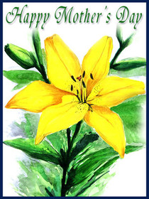 Happy Mother's Day Yellow Lily
