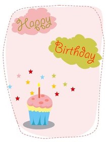 Happy Birthday Cupcake Greeting Card