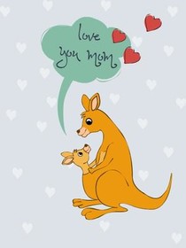 Love You Mom Kangaroo Card
