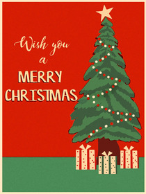 Merry Christmas Tree Greeting Card