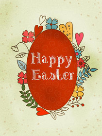 Happy Easter Egg Greeting Card