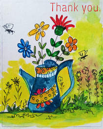 Thank You Flowers in Watering Can