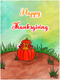 Happy Thanksgiving Pumpkin Card